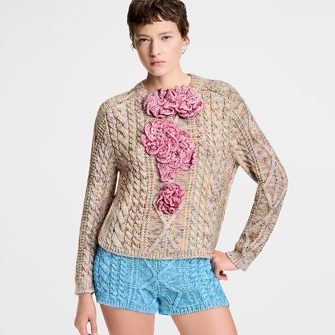 Jersey de punto con flores Mujer Prêt-à-Porter Artículos de punto | LOUIS VUITTON (Zoom de producto)