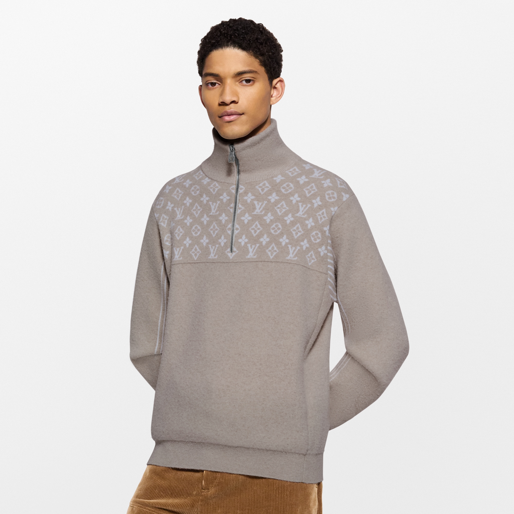 Jersey de punto elástico de lana con media cremallera  Novedades Para hombre LV Ski | LOUIS VUITTON (Zoom de producto)
