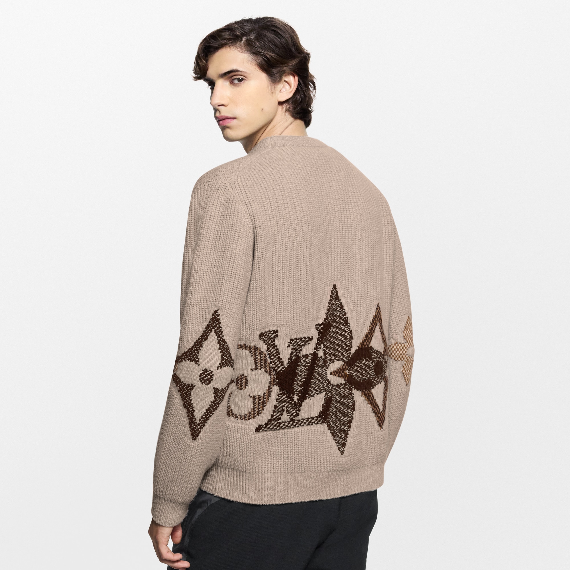 Jersey de punto y cuello redondo con motivos gráficos  Novedades Para hombre LV Ski | LOUIS VUITTON (Zoom de producto)