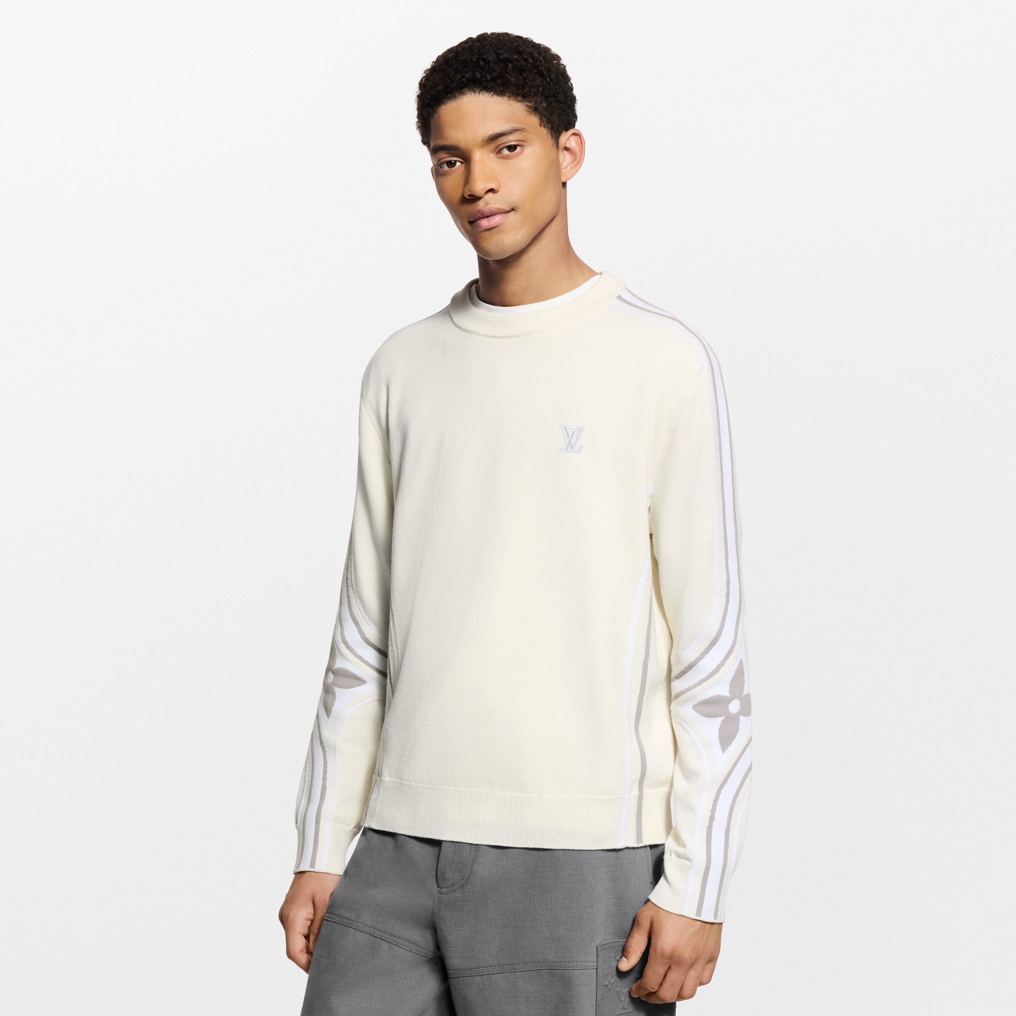 Jersey de punto y cuello redondo con motivos gráficos  Novedades Para hombre LV Ski | LOUIS VUITTON (Zoom de producto)