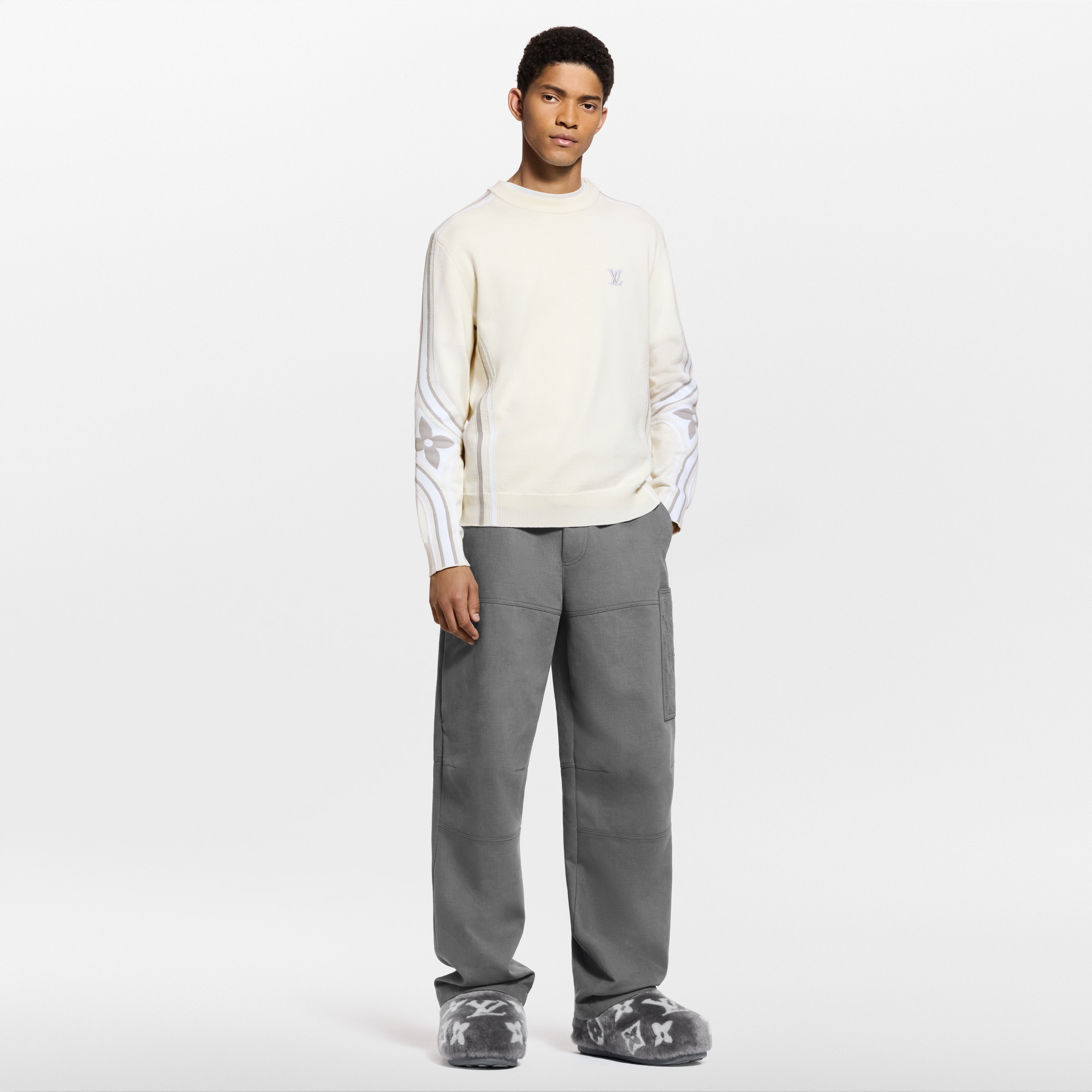 Jersey de punto y cuello redondo con motivos gráficos  Novedades Para hombre LV Ski | LOUIS VUITTON (Zoom de producto)