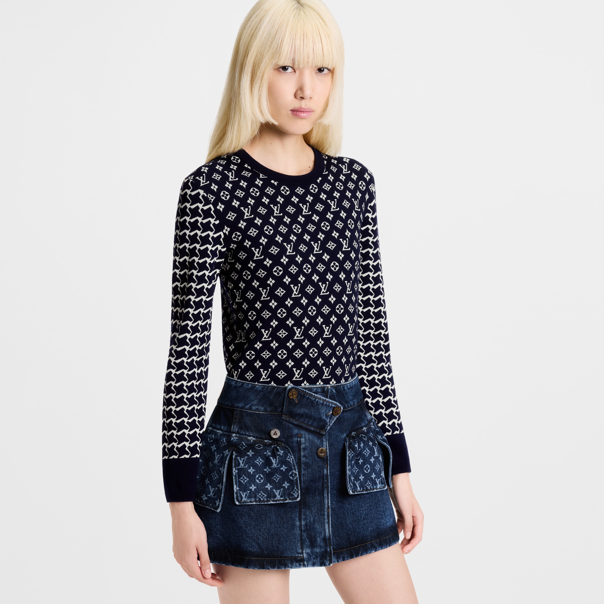 Jersey Monogram con textura de panal de abeja  Mujer Prêt-à-Porter Tops | LOUIS VUITTON (Zoom de producto)