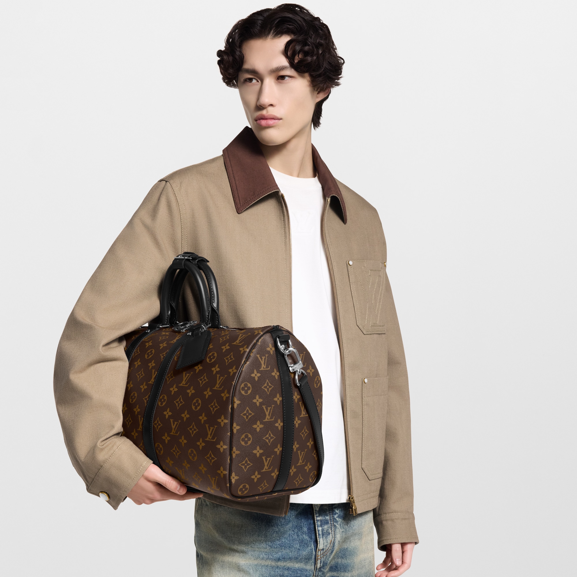 Keepall 45 con bandolera Lona Monogram Macassar Hombre Personalización Bolsos y Viaje | LOUIS VUITTON (Zoom de producto)