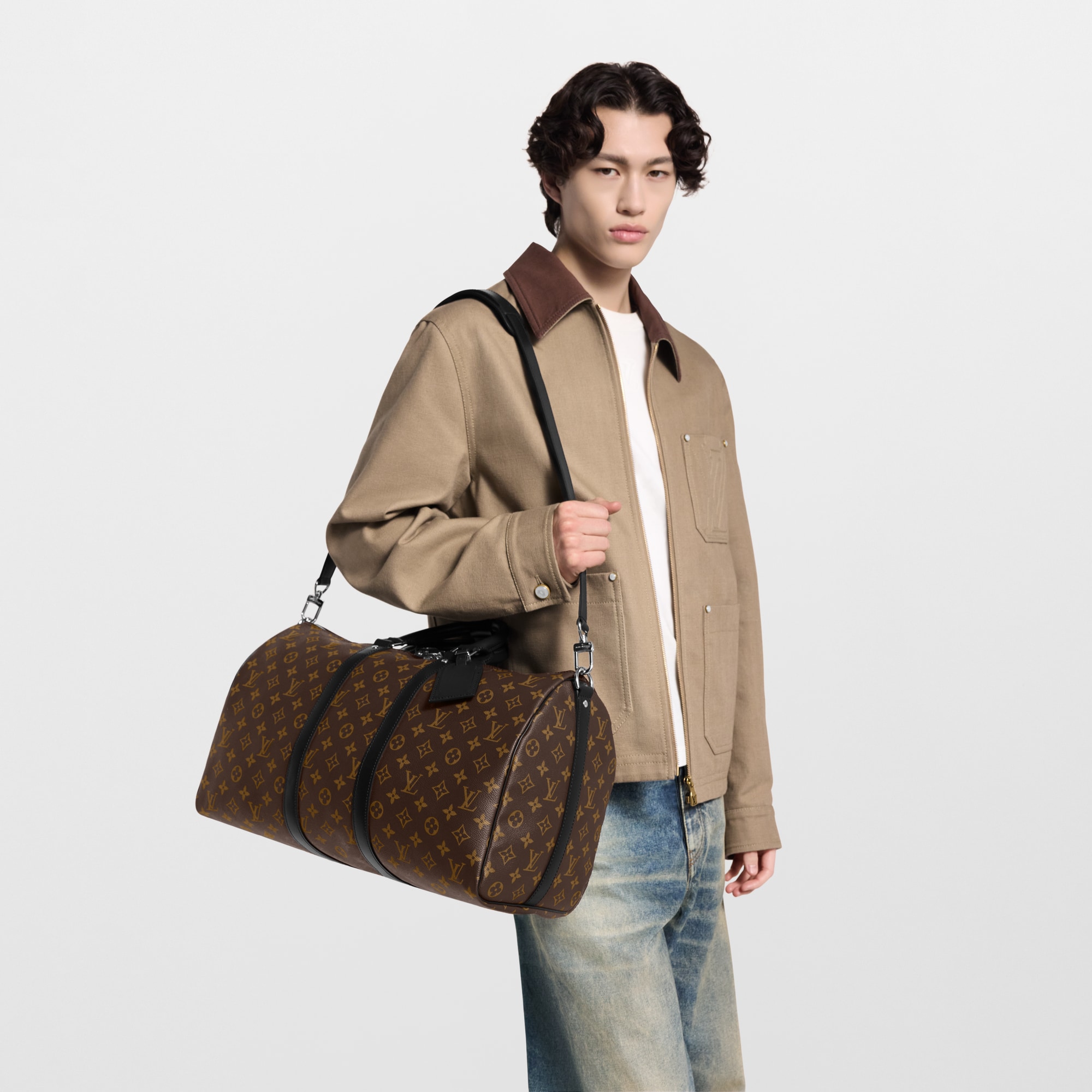 Keepall 45 con bandolera Lona Monogram Macassar Hombre Personalización Bolsos y Viaje | LOUIS VUITTON (Zoom de producto)