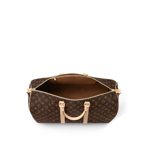 Keepall 50 con bandolera Lona Monogram Bolsos y pequeña marroquinería Personalización de artículos de cuero } | LOUIS VUITTON (Zoom de producto)