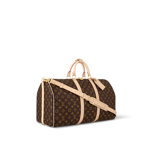 Keepall 50 con bandolera Lona Monogram Bolsos y pequeña marroquinería Personalización de artículos de cuero } | LOUIS VUITTON (Zoom de producto)