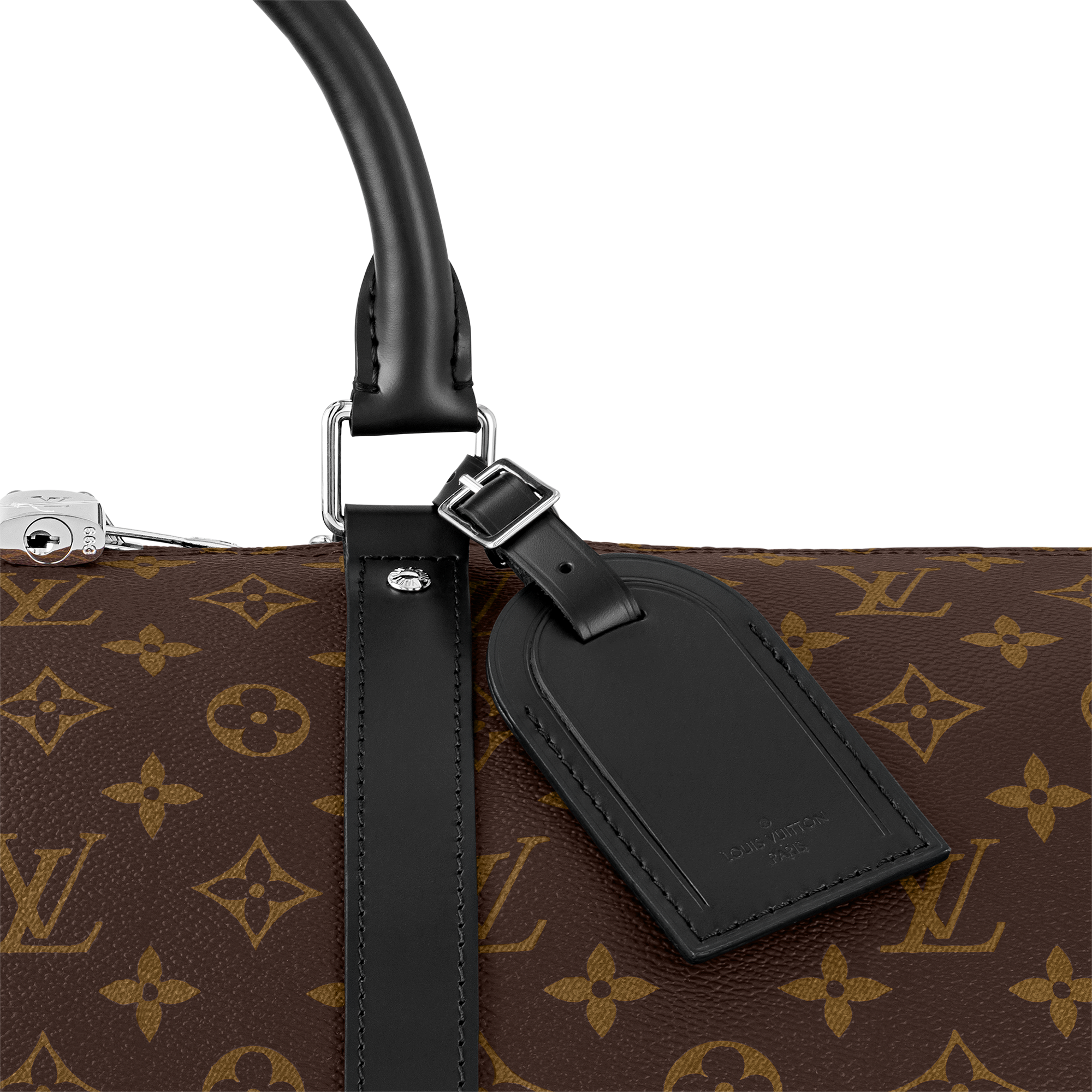 Keepall 55 con bandolera Lona Monogram Macassar Bolsos y pequeña marroquinería Personalización de artículos de cuero } | LOUIS VUITTON (Zoom de producto)