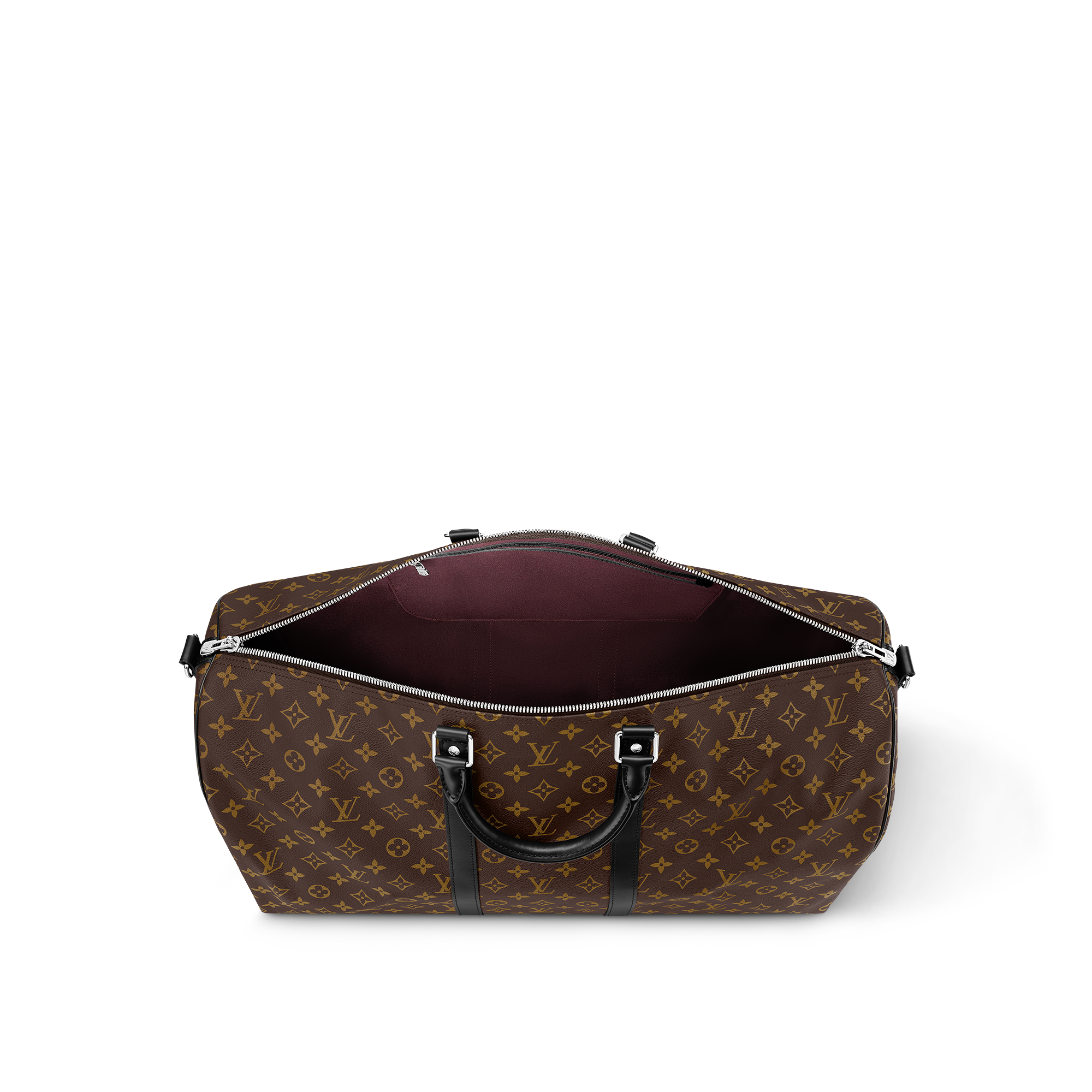 Keepall 55 con bandolera Lona Monogram Macassar Bolsos y pequeña marroquinería Personalización de artículos de cuero } | LOUIS VUITTON (Zoom de producto)