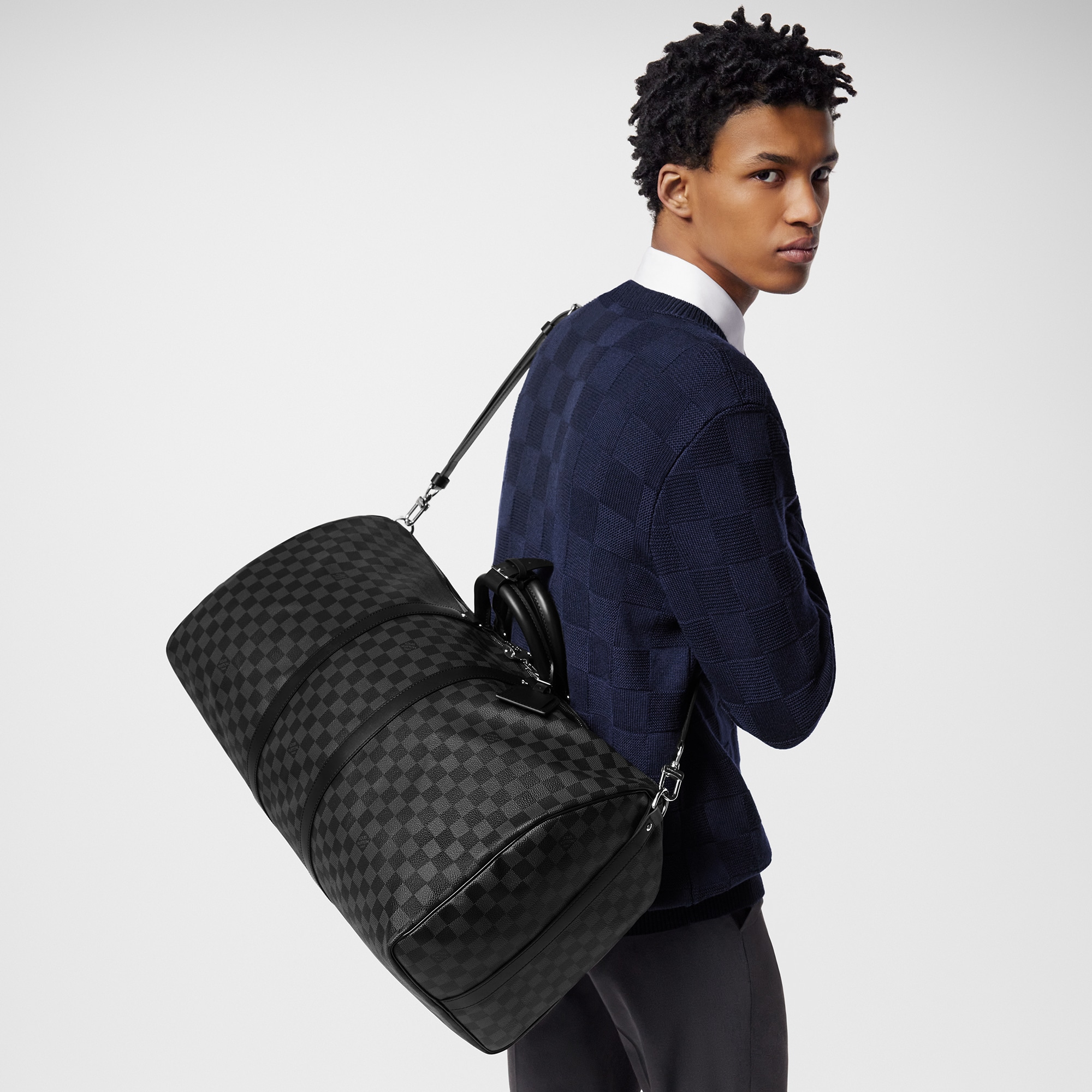 Keepall 55 con bandolera Toile Damier Graphite Hombre Viaje Bolsos de viaje | LOUIS VUITTON (Zoom de producto)