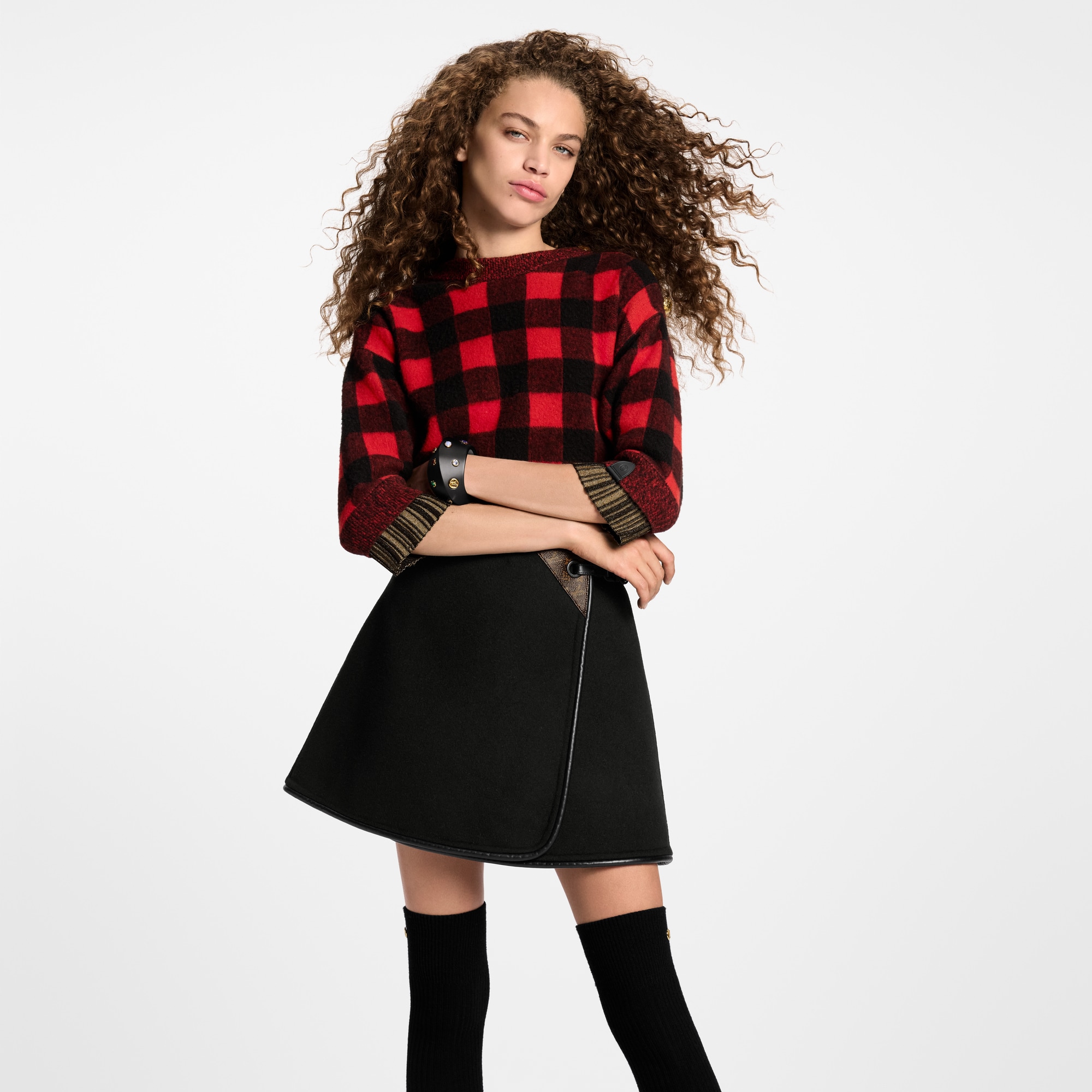 Minifalda cruzada de doble cara  Mujer Prêt-à-Porter Faldas y pantalones cortos | LOUIS VUITTON (Zoom de producto)