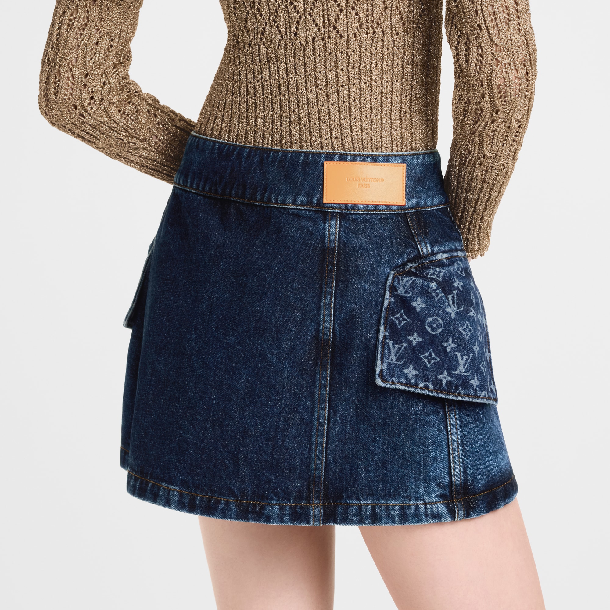 Minifalda vaquera con detalle Monogram  Mujer Prêt-à-Porter Faldas y pantalones cortos | LOUIS VUITTON (Zoom de producto)