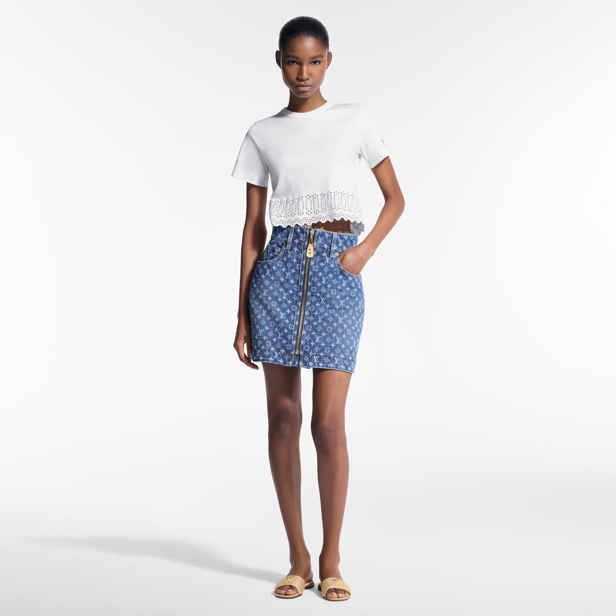 Minifalda vaquera Monogram  Mujer Prêt-à-Porter Faldas y pantalones cortos | LOUIS VUITTON (Zoom de producto)