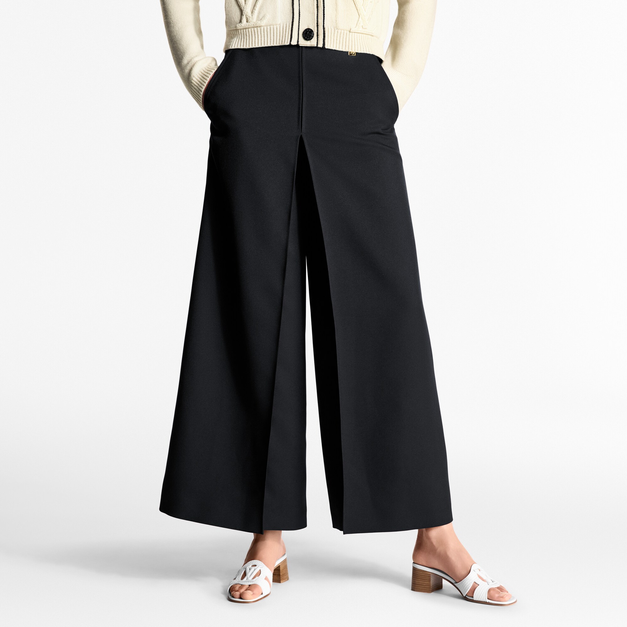 Pantalón de gabardina con pinzas  Mujer Prêt-à-Porter Pantalones | LOUIS VUITTON (Zoom de producto)