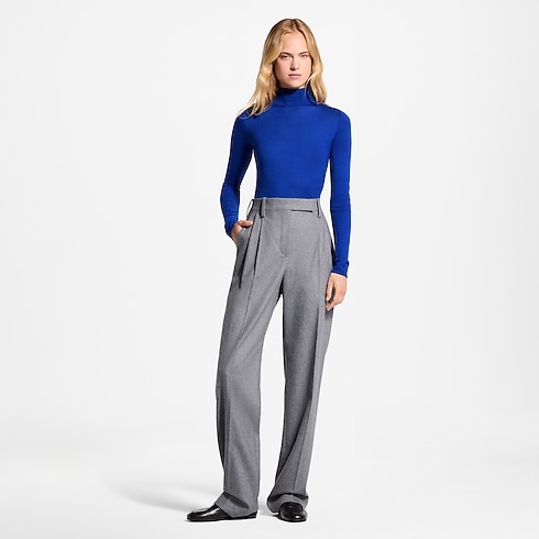 Pantalón de traje en franela Mujer Prêt-à-Porter Pantalones y pantalones cortos | LOUIS VUITTON (Zoom de producto)