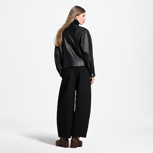 Pantalón globo de piel con inserción de lana Mujer Prêt-à-Porter Novedades en Prêt-à-porter | LOUIS VUITTON (Zoom de producto)