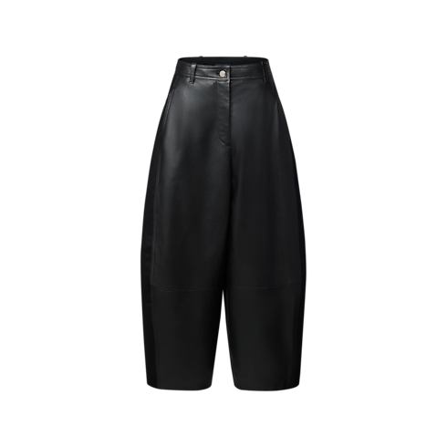 Pantalón globo de piel con inserción de lana Mujer Prêt-à-Porter Novedades en Prêt-à-porter | LOUIS VUITTON (Zoom de producto)