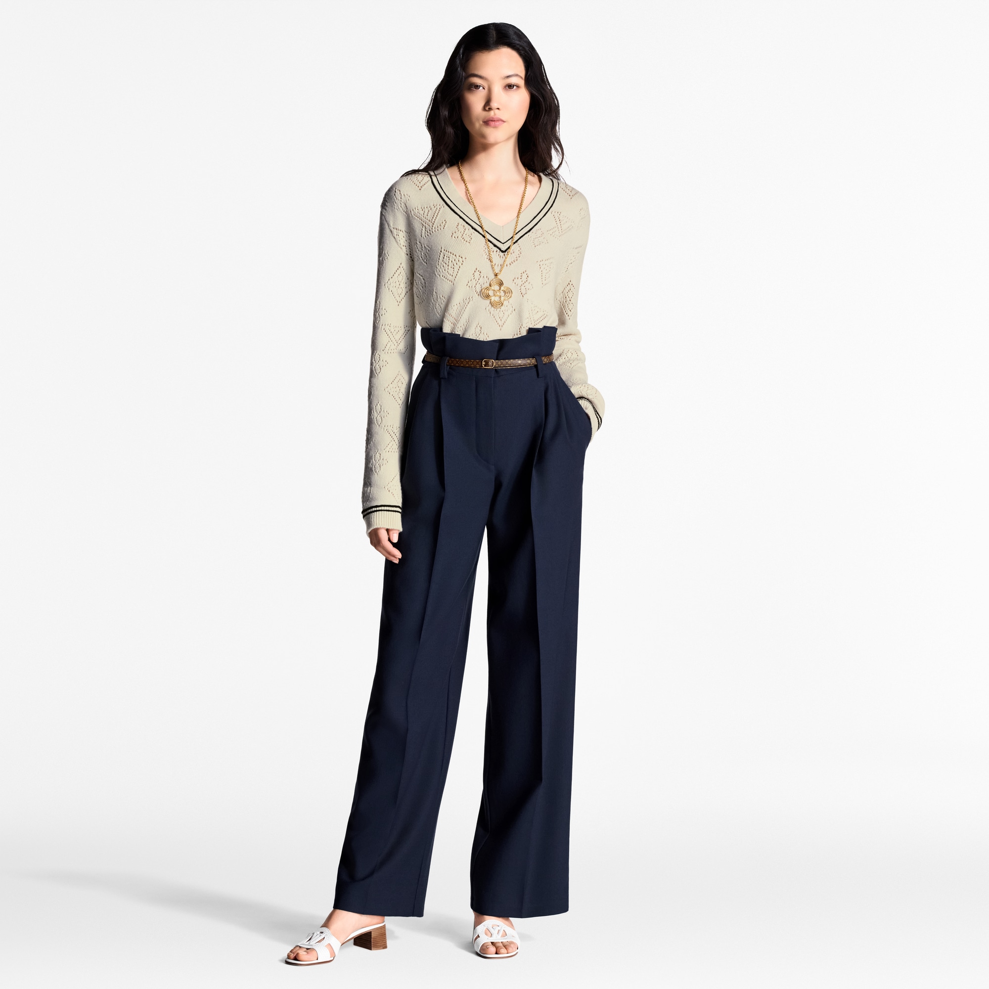 Pantalón paperbag de traje  Mujer Prêt-à-Porter Pantalones | LOUIS VUITTON (Zoom de producto)