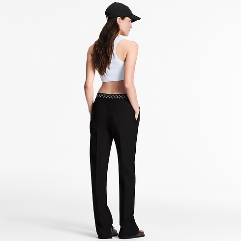 Pantalón recto con cintura elástica Monogram Mujer Prêt-à-Porter Pantalones | LOUIS VUITTON (Zoom de producto)