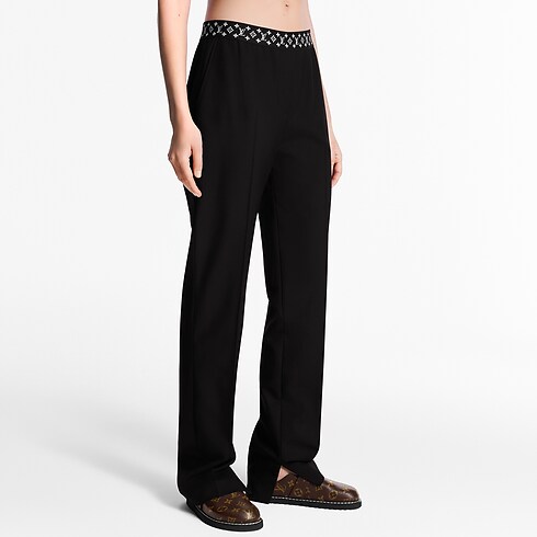 Pantalón recto con cintura elástica Monogram Mujer Prêt-à-Porter Pantalones | LOUIS VUITTON (Zoom de producto)