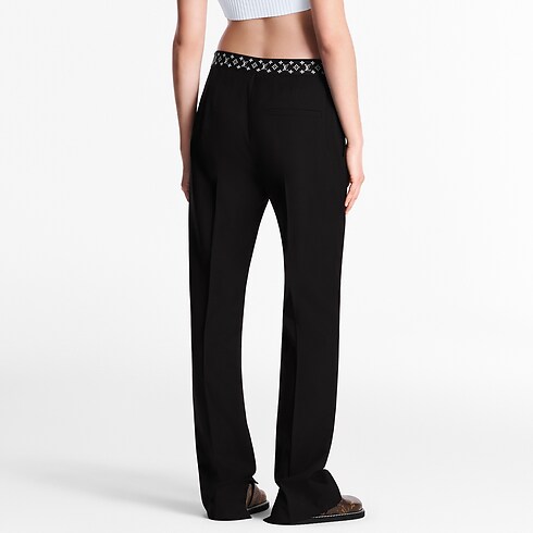 Pantalón recto con cintura elástica Monogram Mujer Prêt-à-Porter Pantalones | LOUIS VUITTON (Zoom de producto)