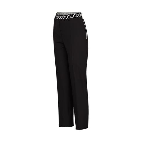 Pantalón recto con cintura elástica Monogram Mujer Prêt-à-Porter Pantalones | LOUIS VUITTON (Zoom de producto)