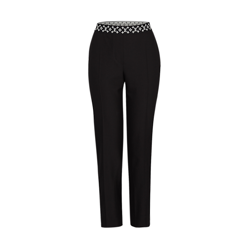 Pantalón recto con cintura elástica Monogram Mujer Prêt-à-Porter Pantalones | LOUIS VUITTON (Zoom de producto)