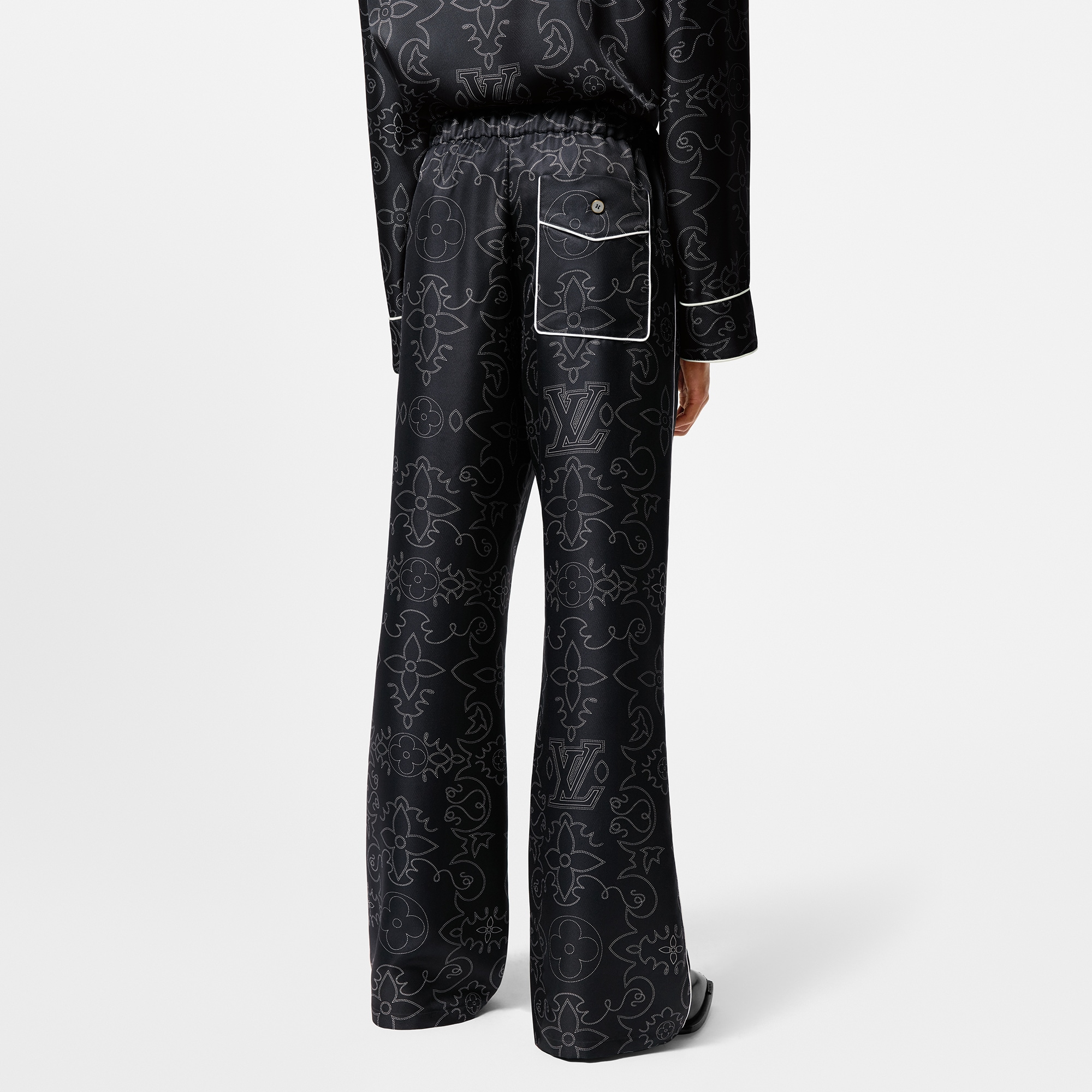 Pantalón tipo pijama de seda estampada  Hombre Prêt-à-Porter Pantalones | LOUIS VUITTON (Zoom de producto)