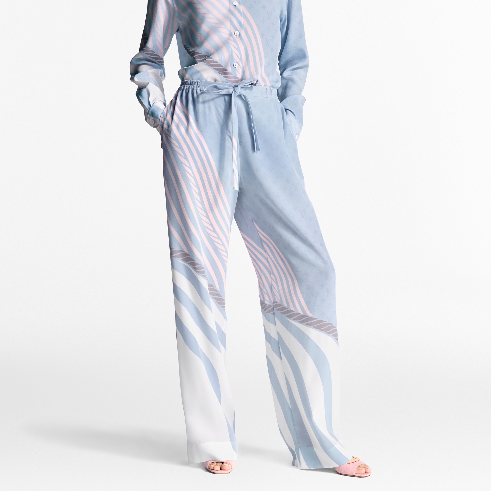 Pantalón tipo pijama estampado  Mujer Prêt-à-Porter Pantalones | LOUIS VUITTON (Zoom de producto)