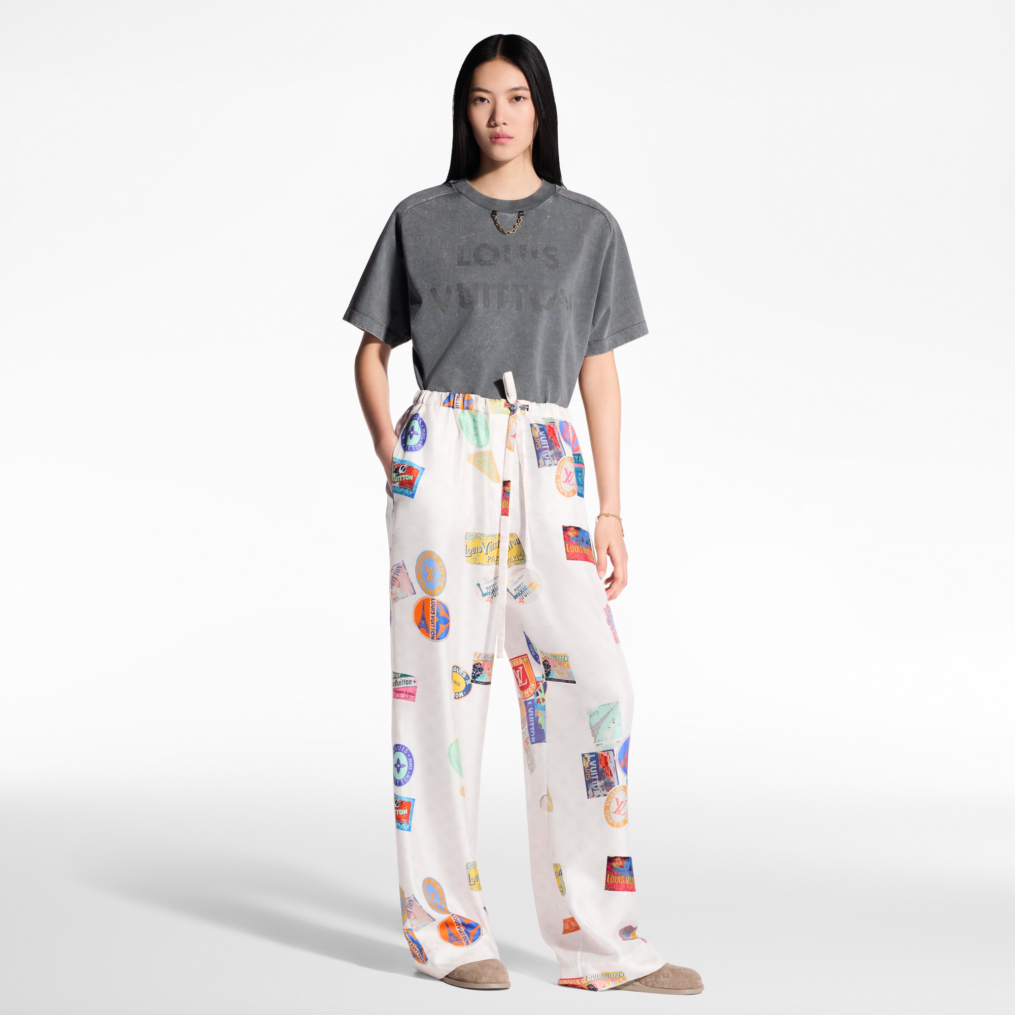 Pantalón tipo pijama Mahina con parches  in Mujer