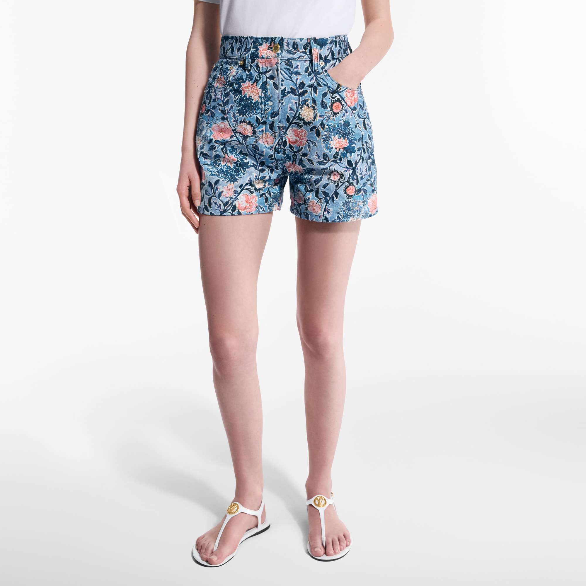 Pantalones cortos con motivo floral  Mujer Prêt-à-Porter Faldas y pantalones cortos | LOUIS VUITTON (Zoom de producto)