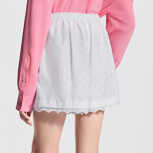 Pantalones cortos con ribete bordado Mujer Prêt-à-Porter Faldas y pantalones cortos | LOUIS VUITTON (Zoom de producto)