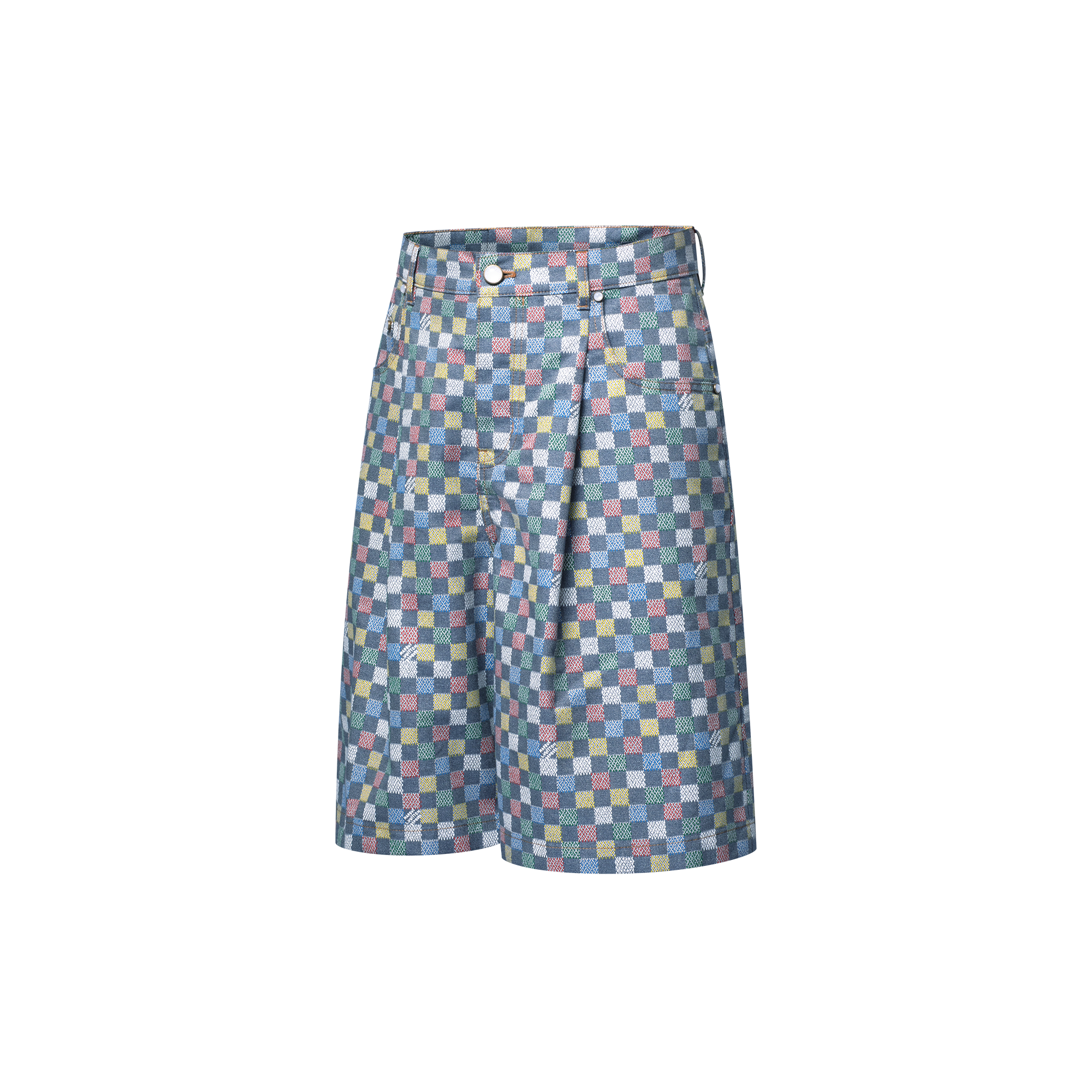 Pantalones cortos Damier de chambray  Hombre Prêt-à-Porter Denim | LOUIS VUITTON (Zoom de producto)
