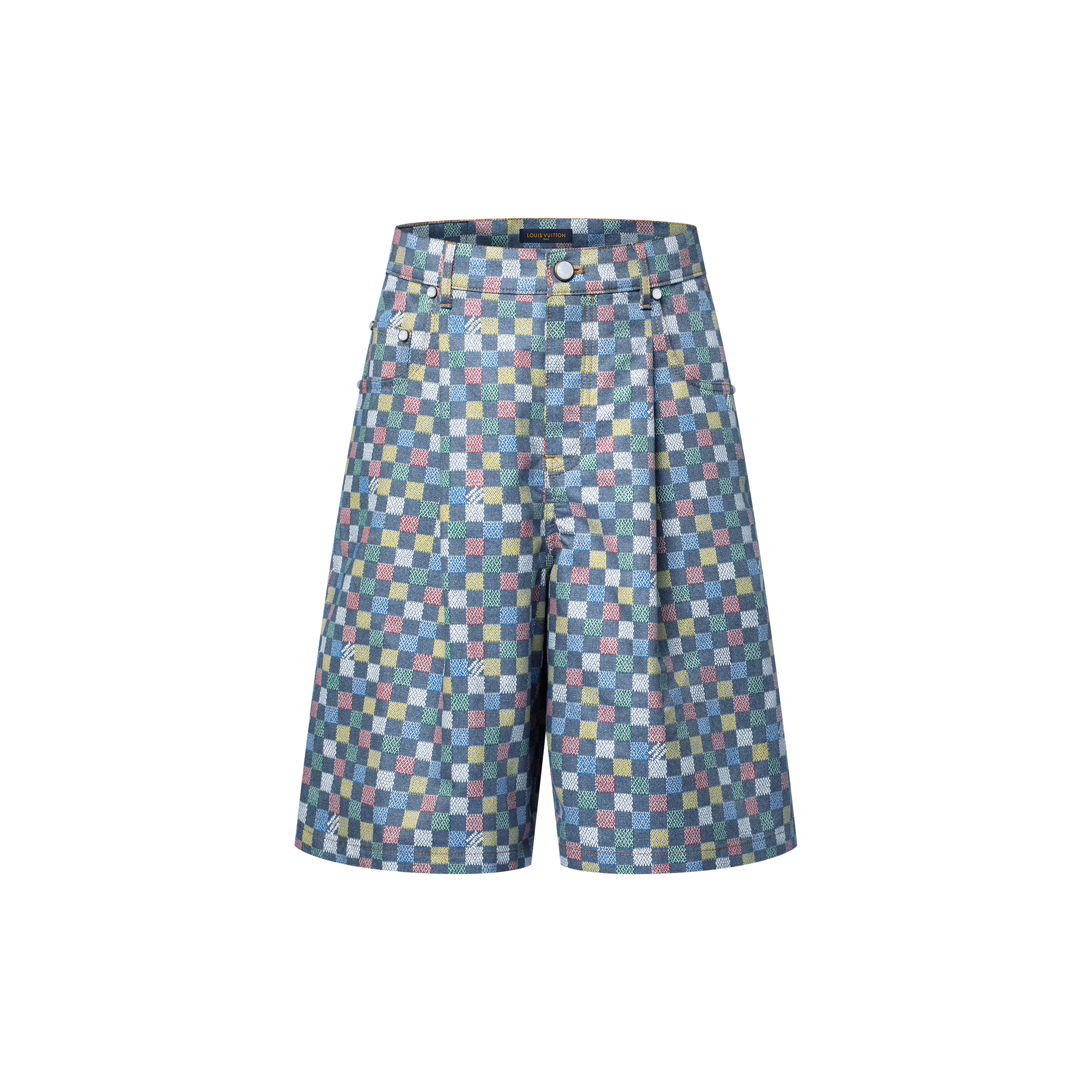 Pantalones cortos Damier de chambray  Hombre Prêt-à-Porter Denim | LOUIS VUITTON (Zoom de producto)
