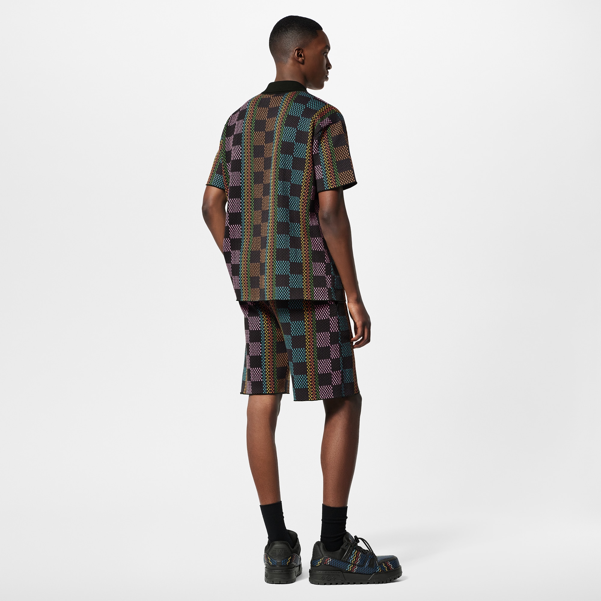 Pantalones cortos Damier en punto de algodón  Hombre Prêt-à-Porter Todo Prêt-à-Porter | LOUIS VUITTON (Zoom de producto)