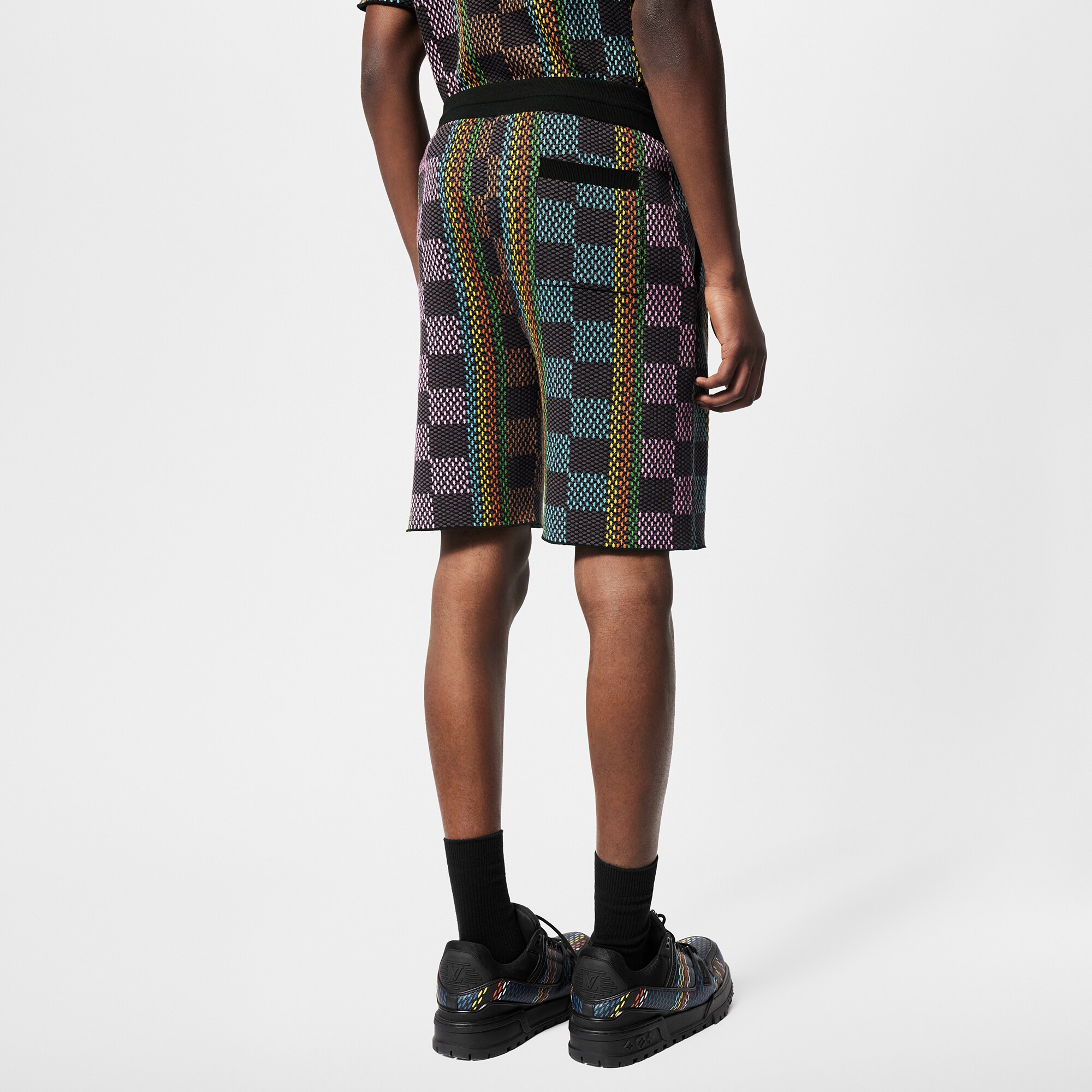 Pantalones cortos Damier en punto de algodón  Hombre Prêt-à-Porter Todo Prêt-à-Porter | LOUIS VUITTON (Zoom de producto)