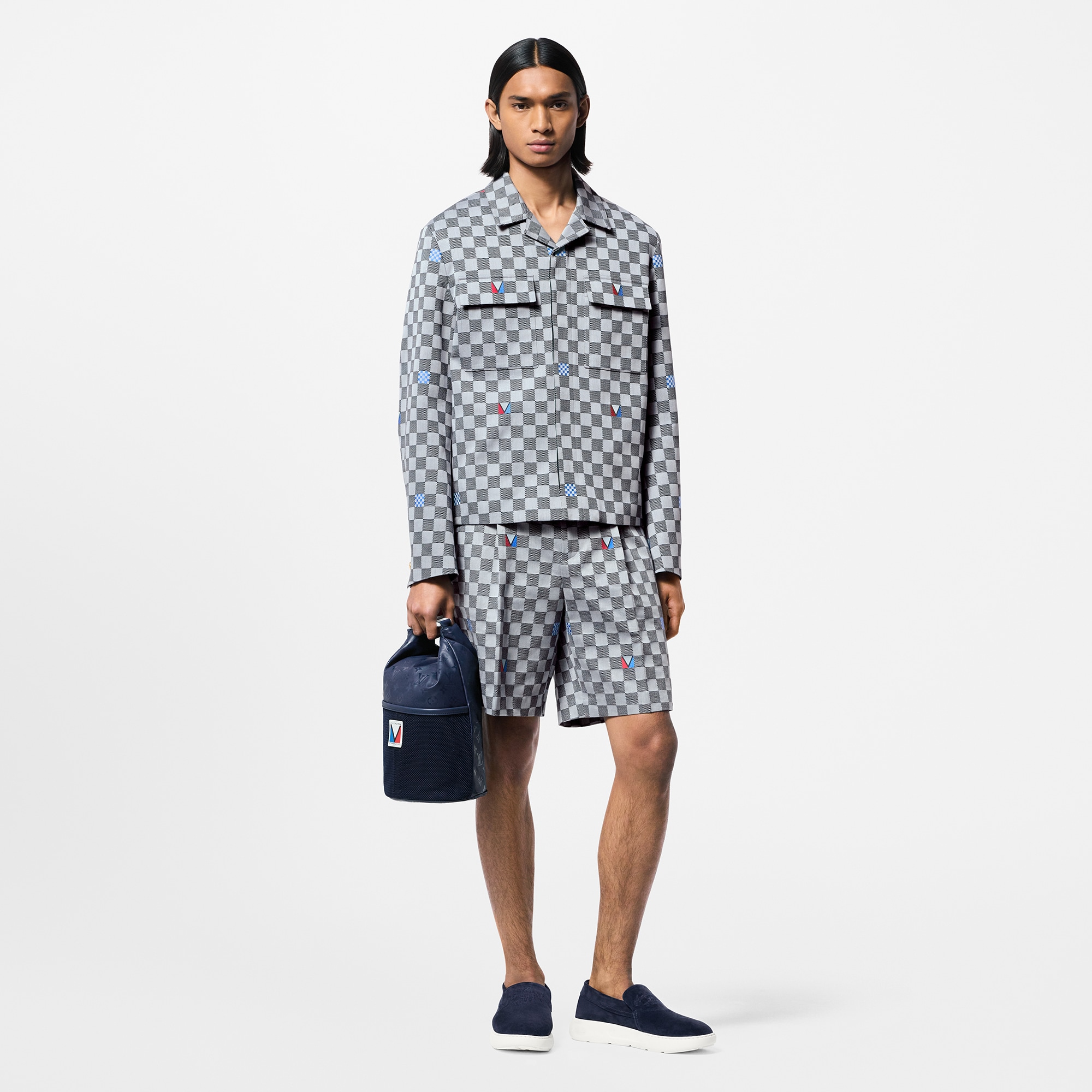 Pantalones cortos de sastre Damier en algodón  Hombre Prêt-à-Porter Pantalones | LOUIS VUITTON (Zoom de producto)