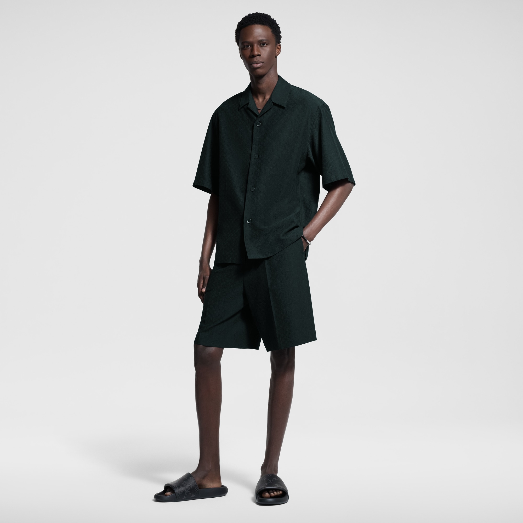 Pantalones cortos Mini Monogram de seda y algodón  Hombre Prêt-à-Porter Pantalones | LOUIS VUITTON (Zoom de producto)