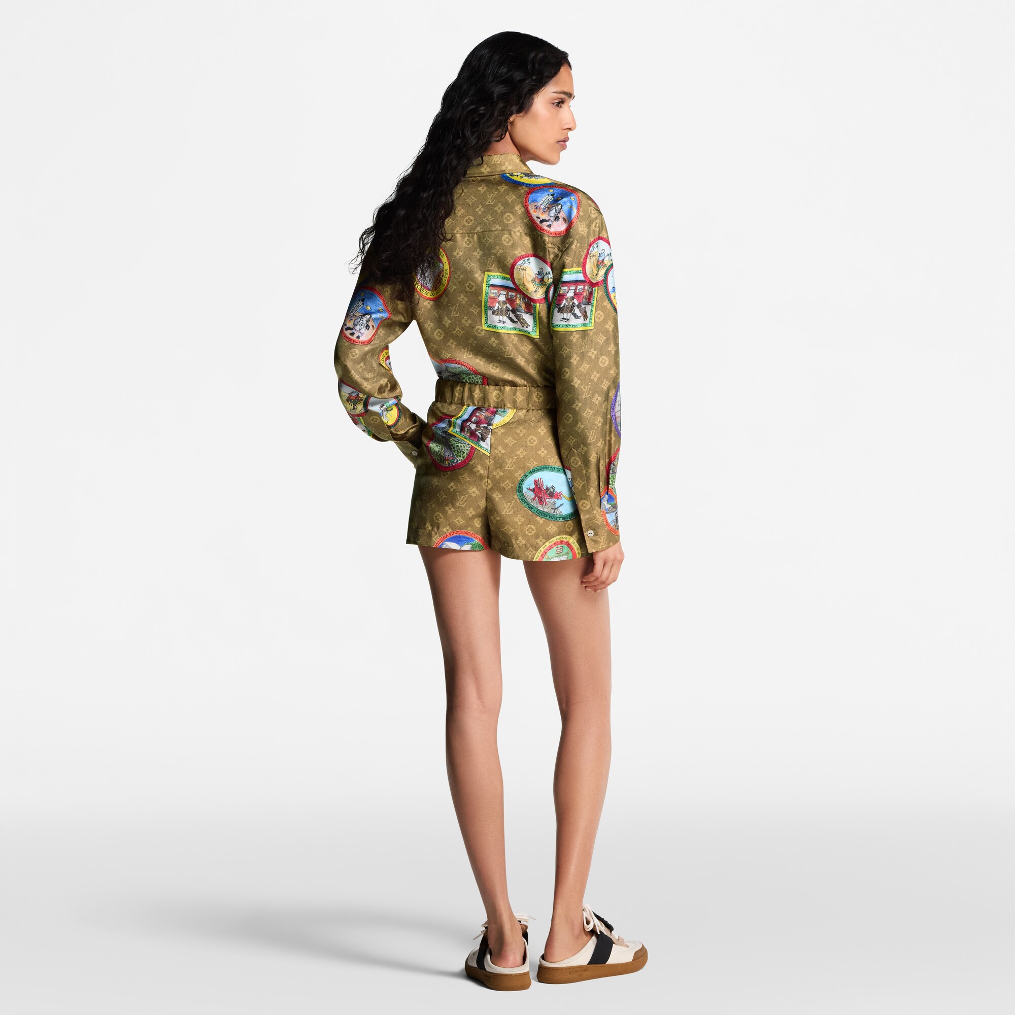 Pantalones cortos Monogram con sellos de gatos  Mujer Prêt-à-Porter Faldas y pantalones cortos | LOUIS VUITTON (Zoom de producto)