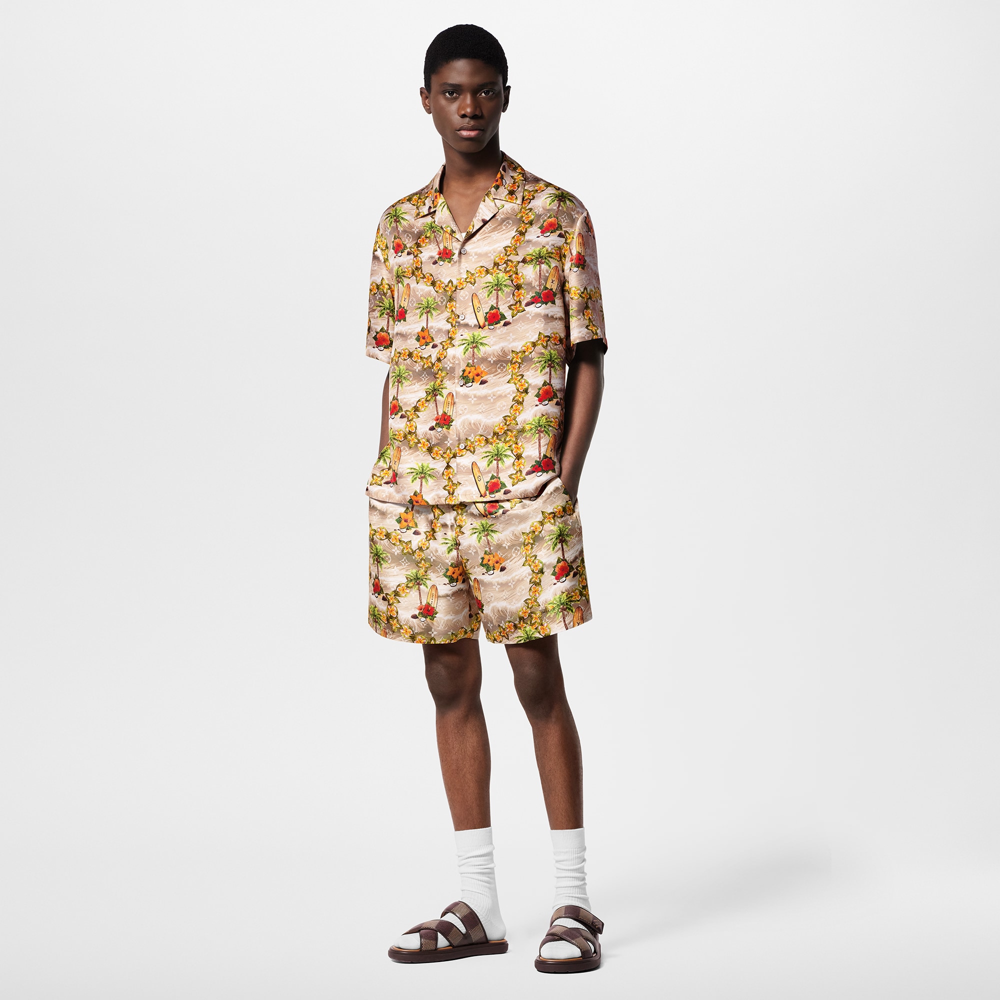 Pantalones cortos Monogram de seda  Hombre Prêt-à-Porter Pantalones | LOUIS VUITTON (Zoom de producto)