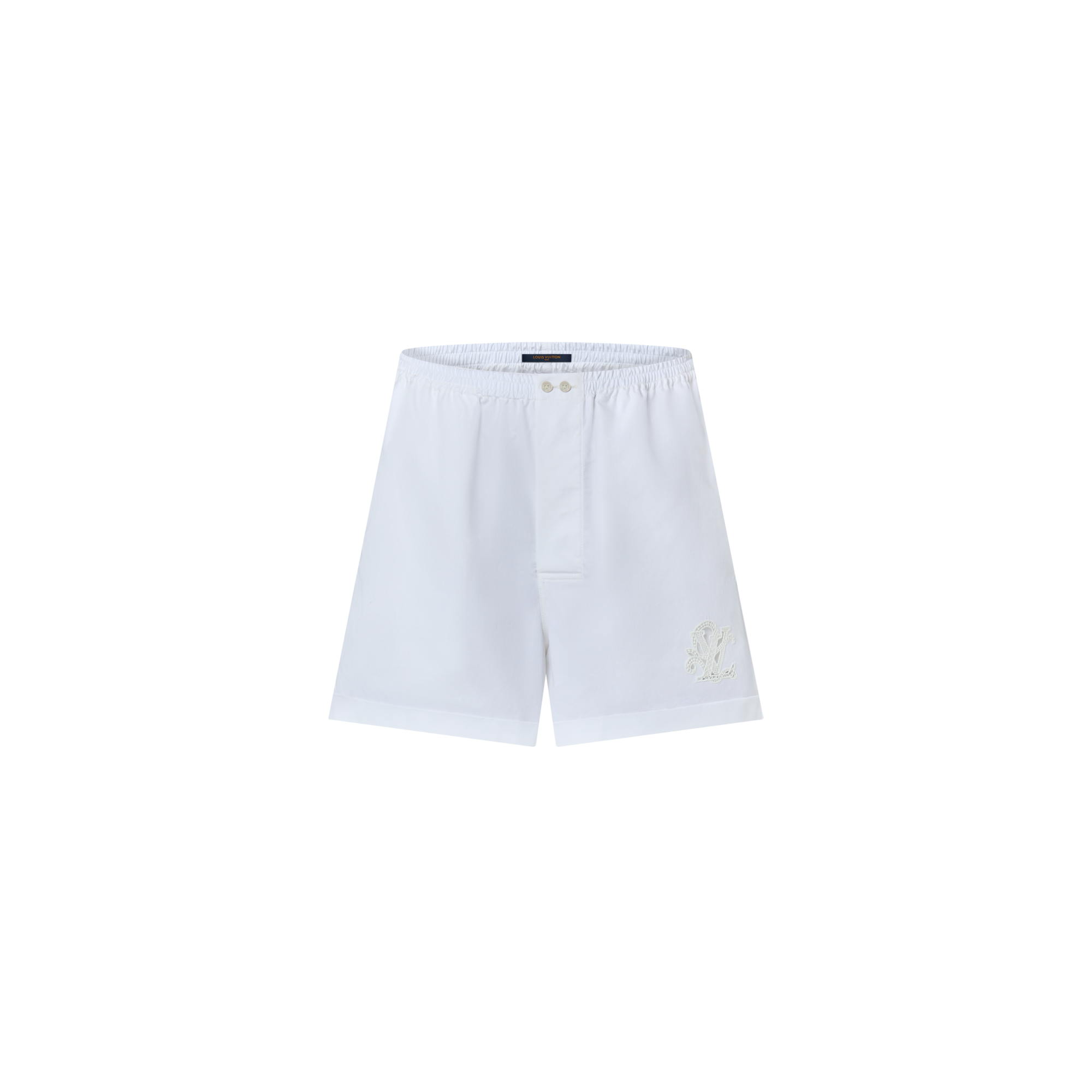 Pantalones cortos tipo bóxer con logotipo LV bordado  Mujer Prêt-à-Porter Faldas y pantalones cortos | LOUIS VUITTON (Zoom de producto)