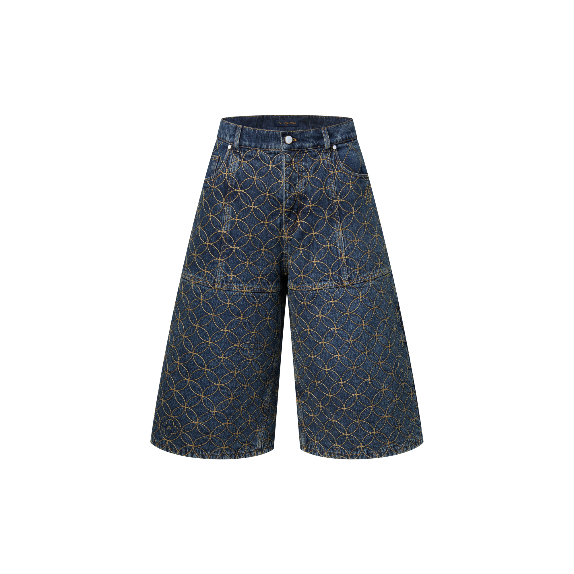 Pantalones cortos utilitarios bordados  Hombre Prêt-à-Porter Denim | LOUIS VUITTON (Zoom de producto)