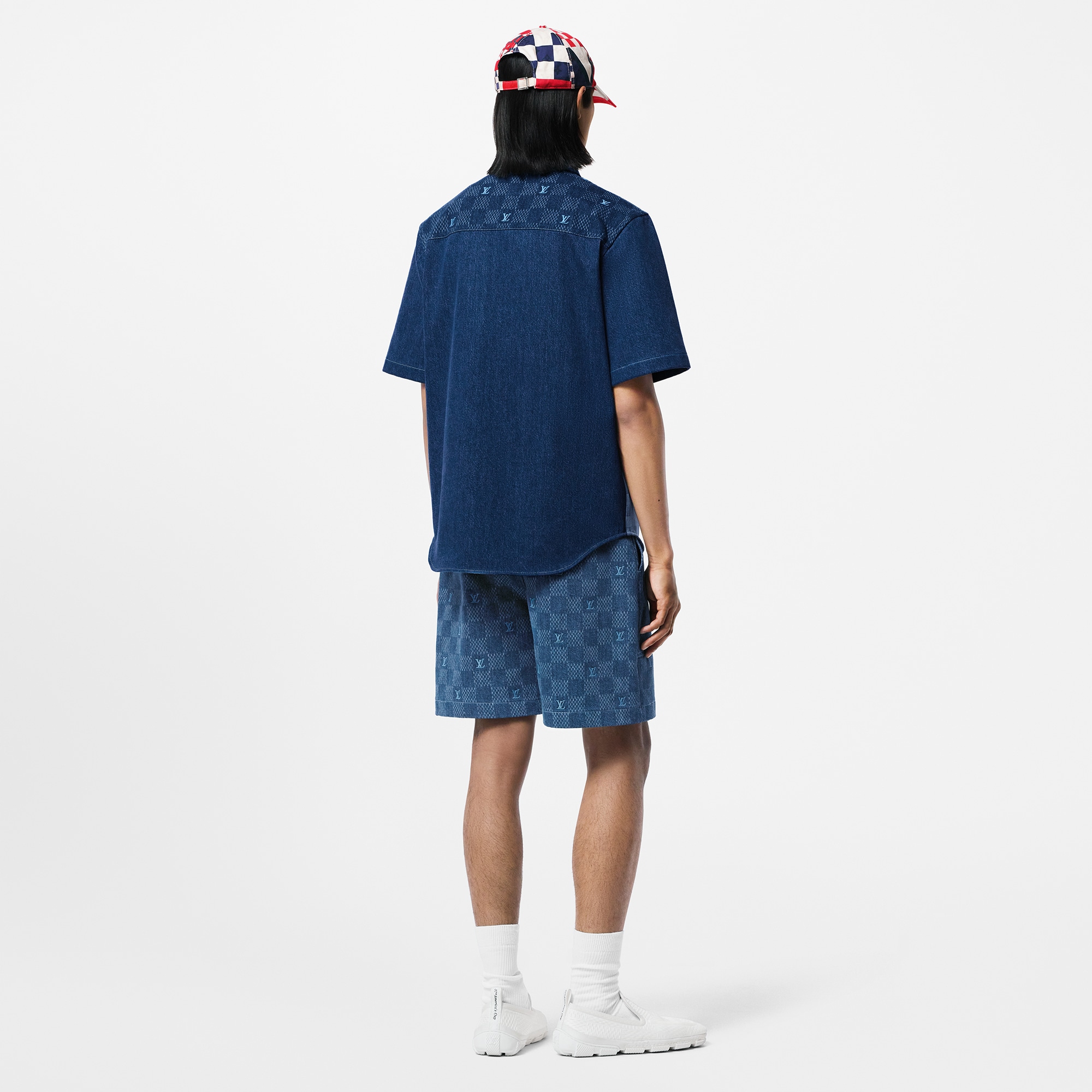 Pantalones cortos vaqueros Damier bordados  Hombre Prêt-à-Porter Denim | LOUIS VUITTON (Zoom de producto)