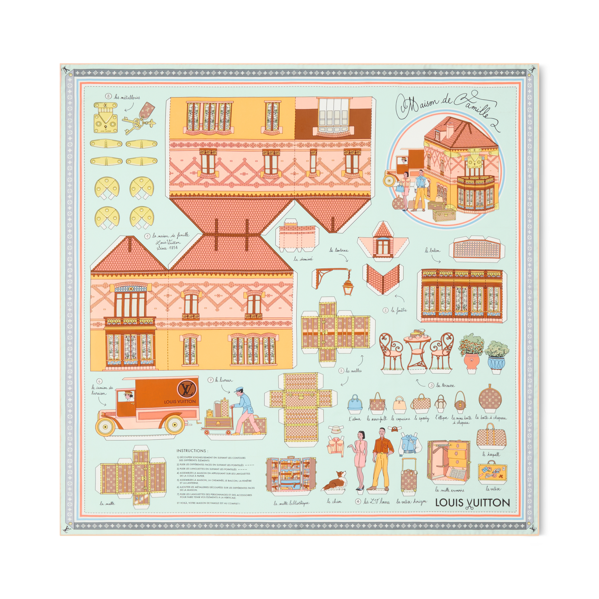 Pañuelo Asnières Paper House 90 S00 Mujer Accesorios Pañuelos de seda y bandanas | LOUIS VUITTON (Zoom de producto)