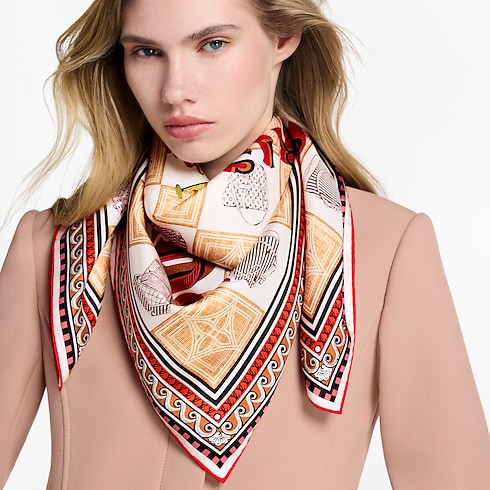 Pañuelo Damiergram 90 S00 Mujer Accesorios Pañuelos de seda y bandanas | LOUIS VUITTON (Zoom de producto)