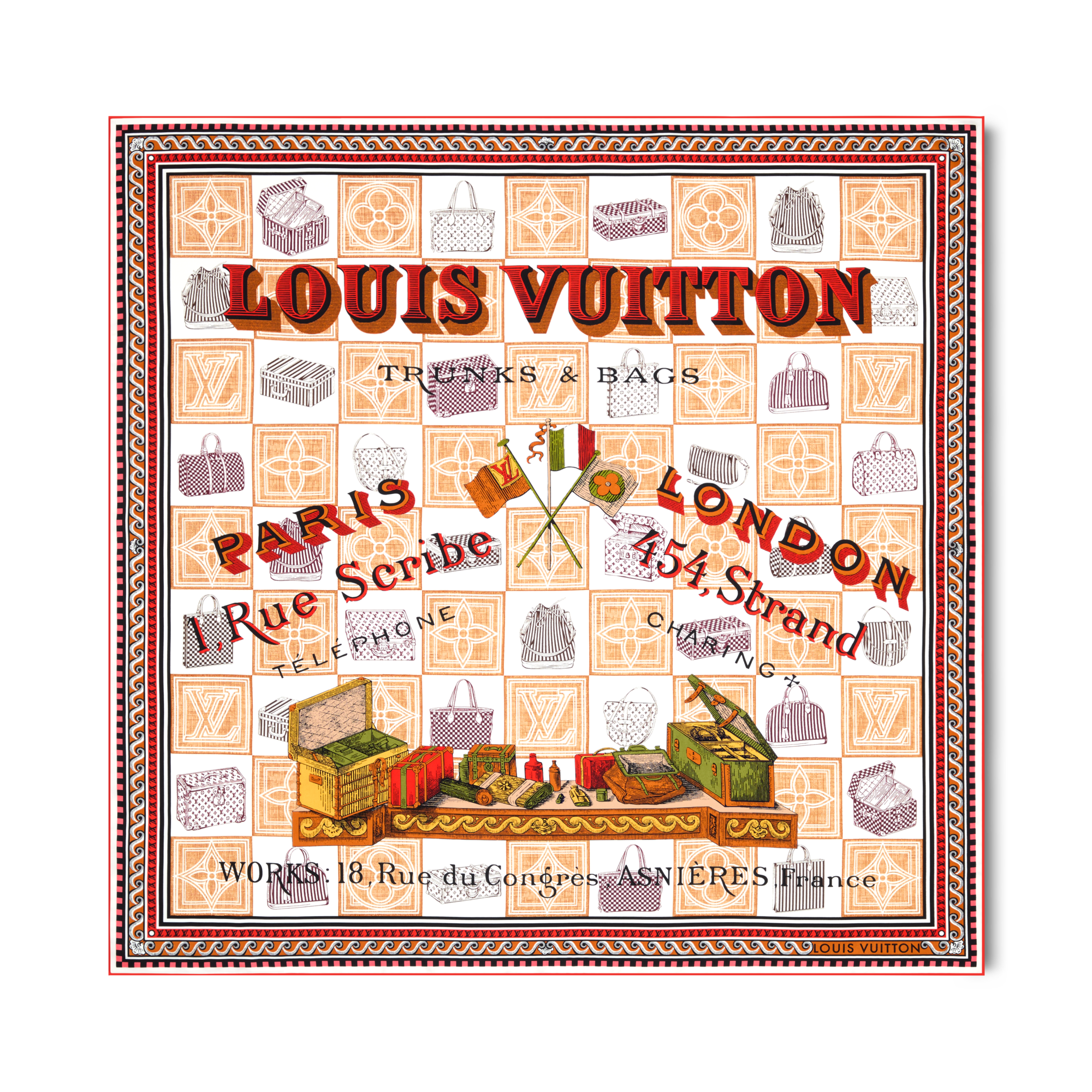 Pañuelo Damiergram 90 S00 Mujer Accesorios Pañuelos de seda y bandanas | LOUIS VUITTON (Zoom de producto)