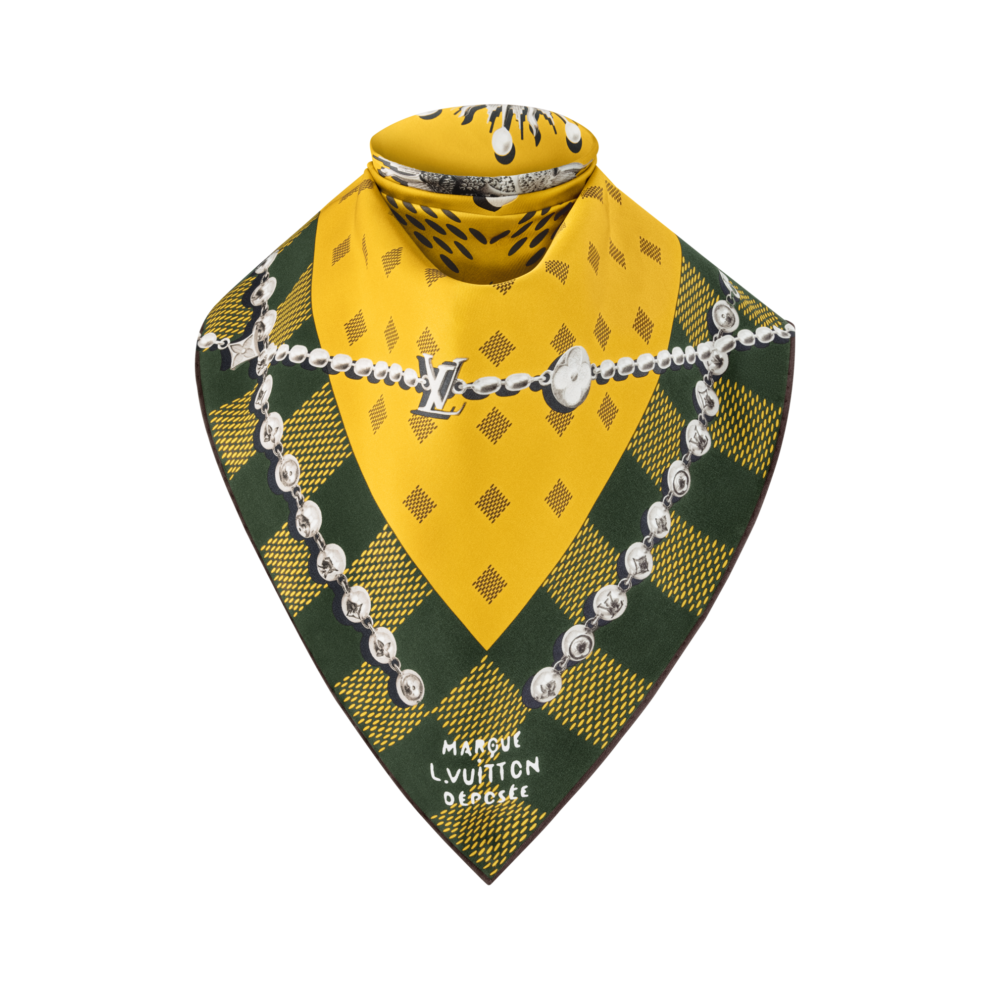 Pañuelo de seda Damier Jewelry S00 Hombre Accesorios Seda y bandanas | LOUIS VUITTON (Zoom de producto)