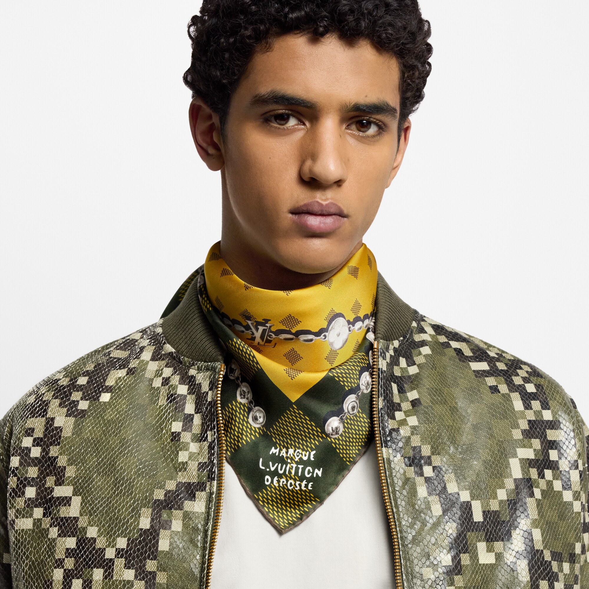 Pañuelo de seda Damier Jewelry S00 Hombre Accesorios Seda y bandanas | LOUIS VUITTON (Zoom de producto)