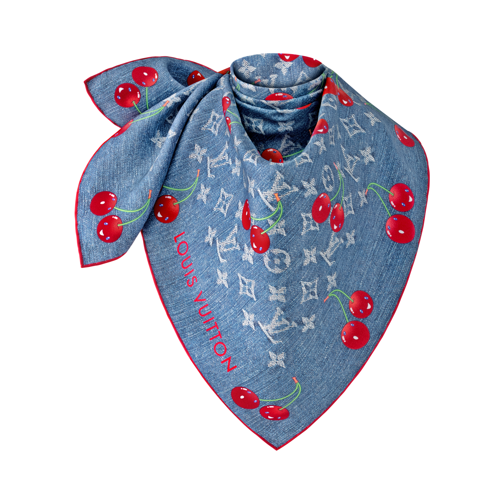 Pañuelo Denim Cerise 90 LV x TM S00 Mujer Accesorios Pañuelos de seda y bandanas | LOUIS VUITTON (Zoom de producto)