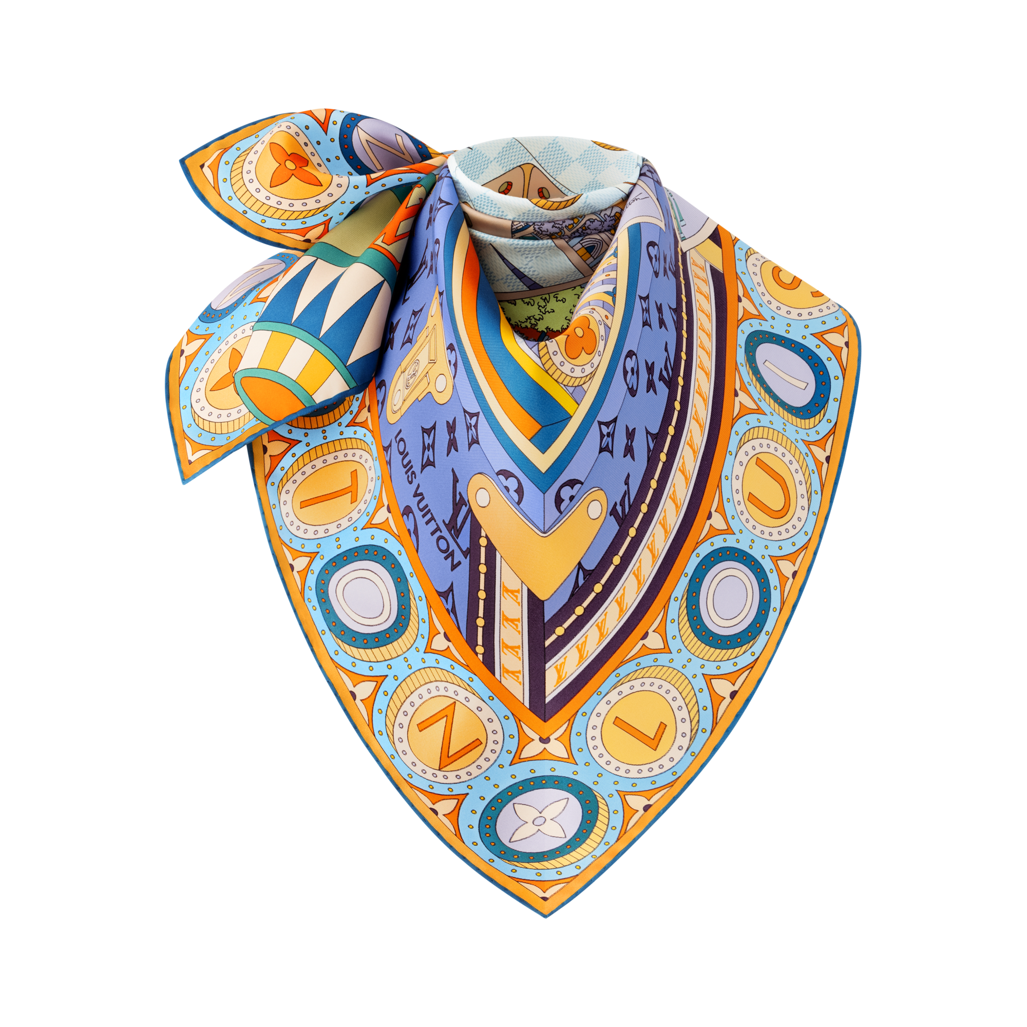 Pañuelo Jeu De Voyage 90 S00 Mujer Accesorios Pañuelos de seda y bandanas | LOUIS VUITTON (Zoom de producto)