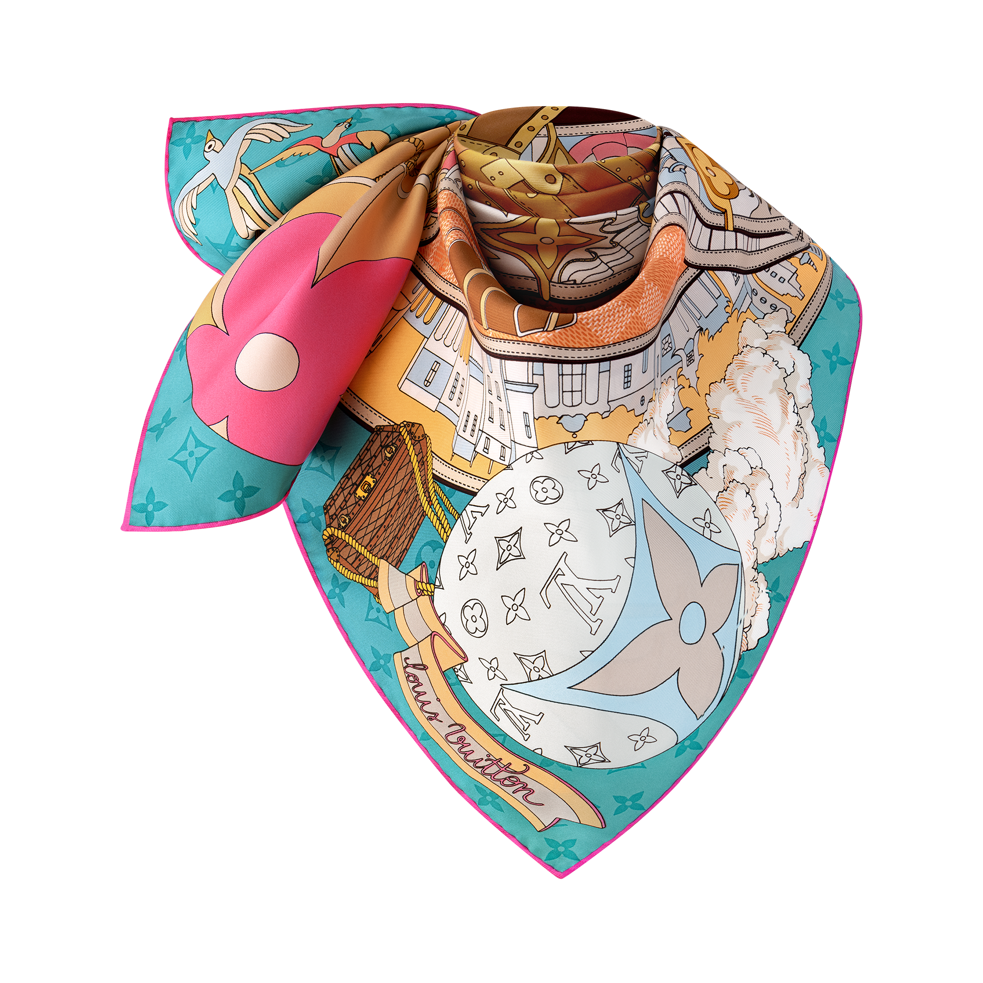 Pañuelo LV Journey 90 S00 Mujer Accesorios Pañuelos de seda y bandanas | LOUIS VUITTON (Zoom de producto)